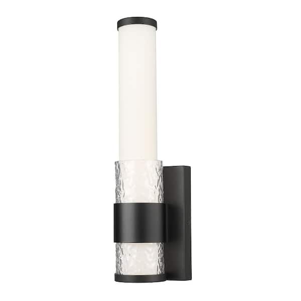 Egon 1-Light Matte Black LED Wall Sconce with Matte Opal Glass Shade