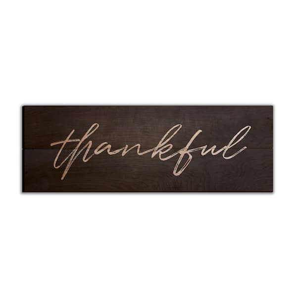 Unbranded Thankful Wood Decorative Sign 7 in. x 20 in.