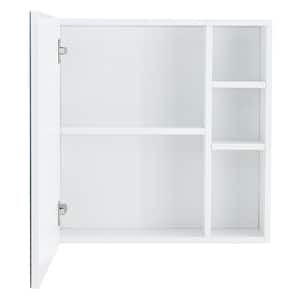 21.7 in. W x 22 in. H White Rectangular Medicine Cabinet with Mirror Wall Storage Cabinet Bathroom Mirror Cabinet