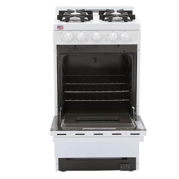 20 in. 2.42 cu. ft. Battery Spark Ignition Gas Range in White