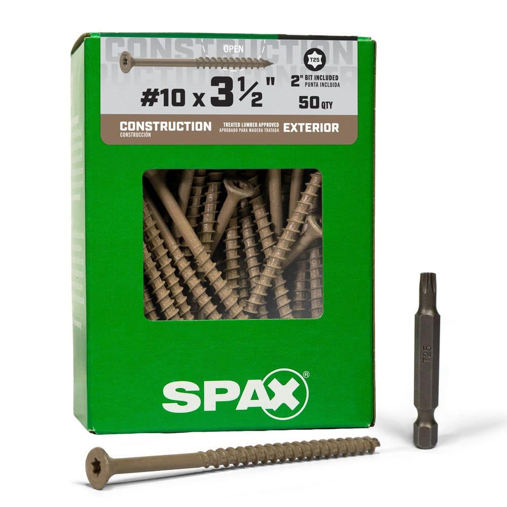 SPAX #10 x 3-1/2 in. Tan PowerDrive Exterior T25 T-Star Flat Head