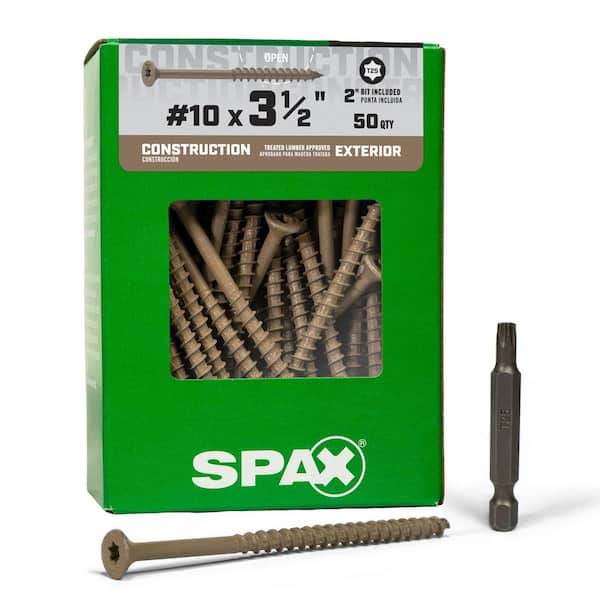 SPAX #8 x 1-5/8 in. Tan PowerDrive Exterior T25 T-Star Flat Head
