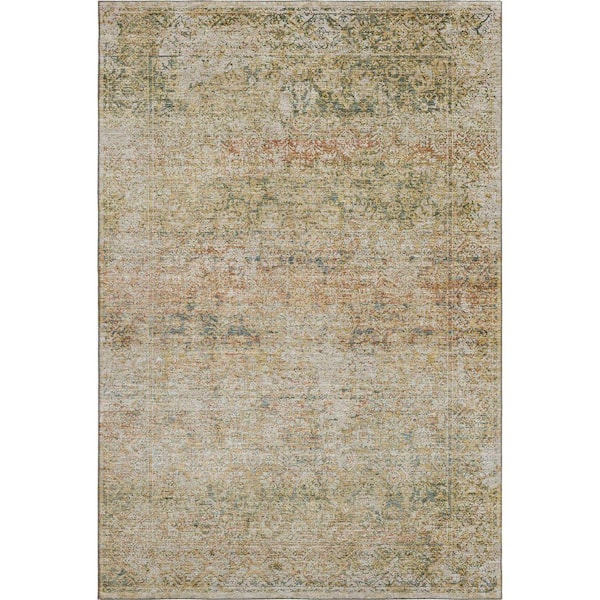 Mayfield Premium Machine Washable Abstract AMF2103 Gold 3 ft. x 5 ft. Area Rug
