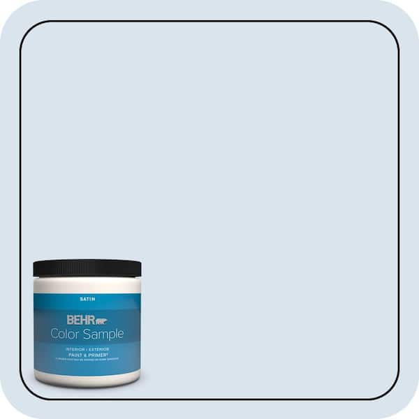 BEHR PREMIUM PLUS 8 oz. #590C-2 Ocean Air Satin Enamel Interior/Exterior Paint & Primer Color Sample