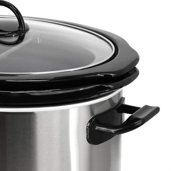 MegaChef 5. 9Qt. + 2. 6Qt. Split Stainless Steel Electric Slow