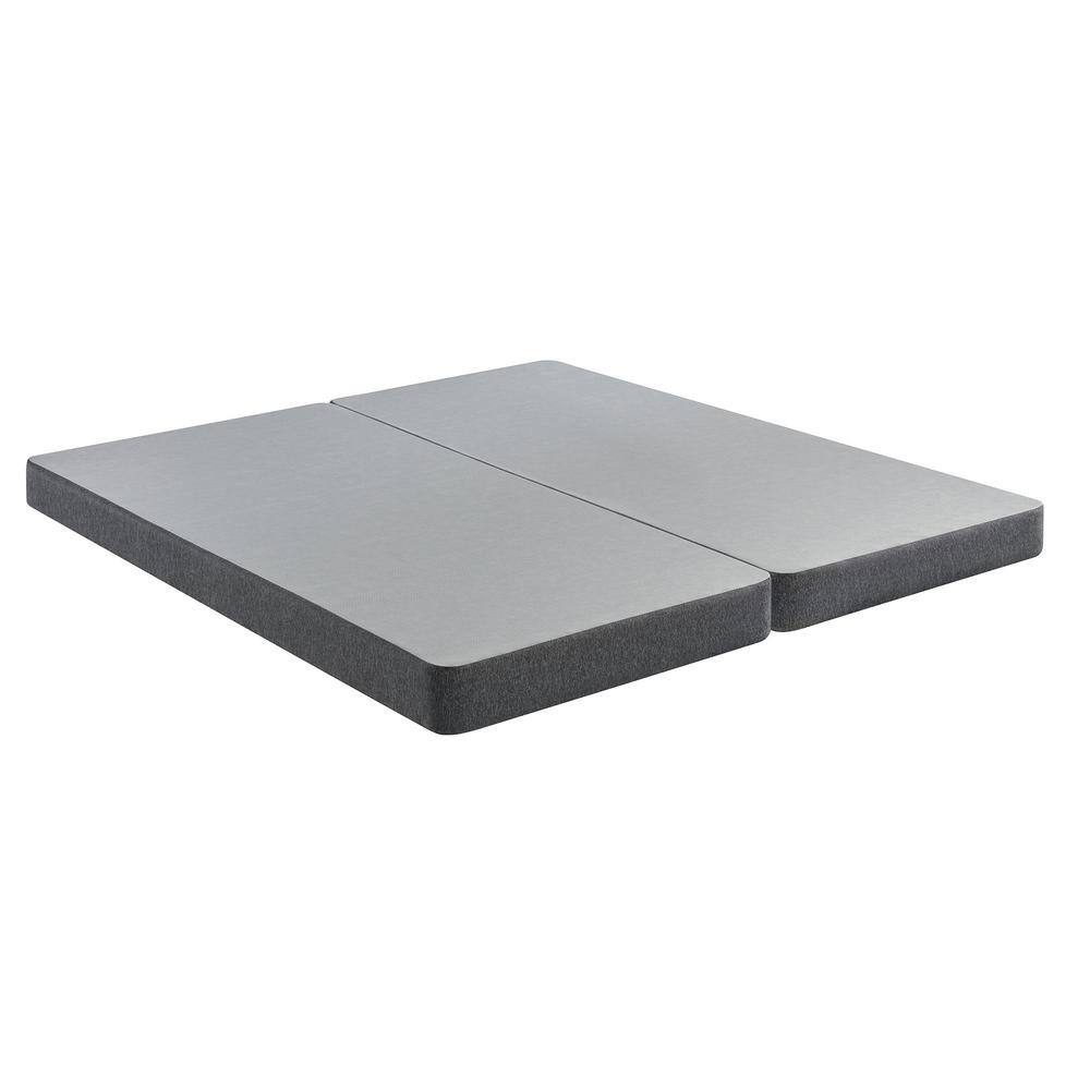 California King White and Gray Pillowtop Gel Memory Foam Mattress with Boxspring