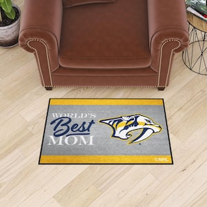 Nashville Predators Yellow World's Best Mom 19 in. x 30 in. Starter Mat Accent Rug