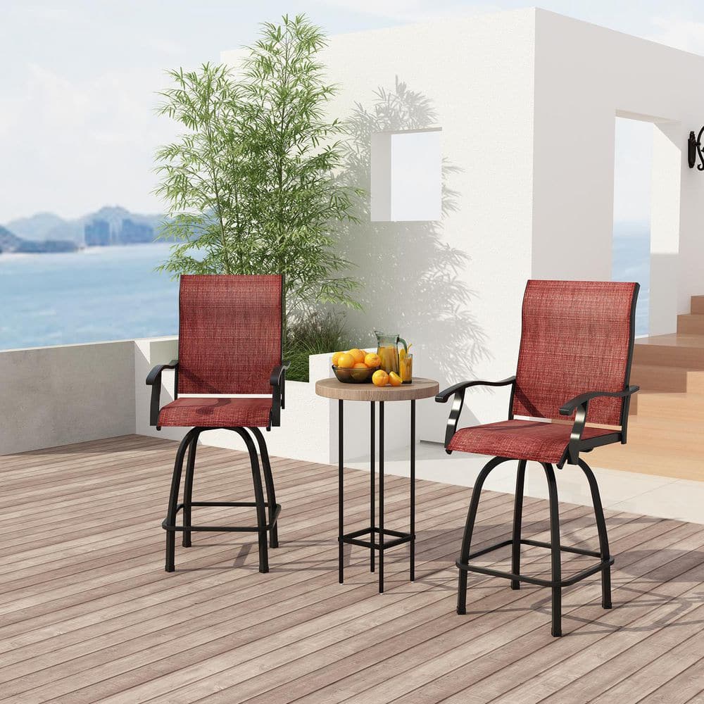 Reviews for Kingdely 2-Pieces Swivel Metal Frame Outdoor Bar