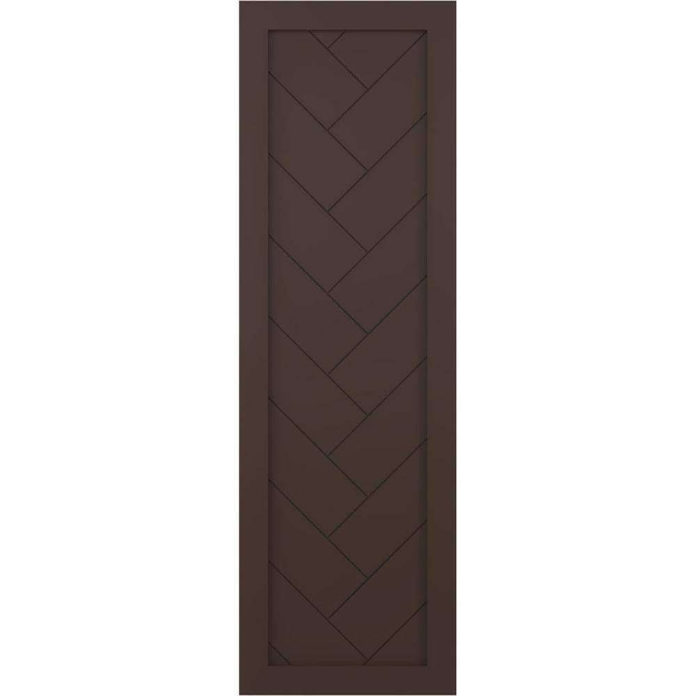 18 in. x 38 in. PVC Single Panel Herringbone Modern Style Fixed Mount Board and Batten Shutters Pair in Raisin Brown price history on PriceWatchPro