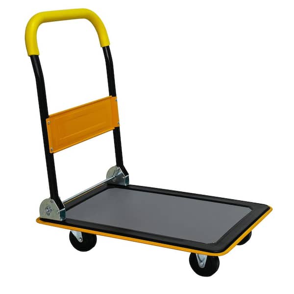 330lbs Heavy Duty Capacity Platform Hand Truck 360 Degree Swivel Wheels Foldable Push Hand Cart for Loading and Storage