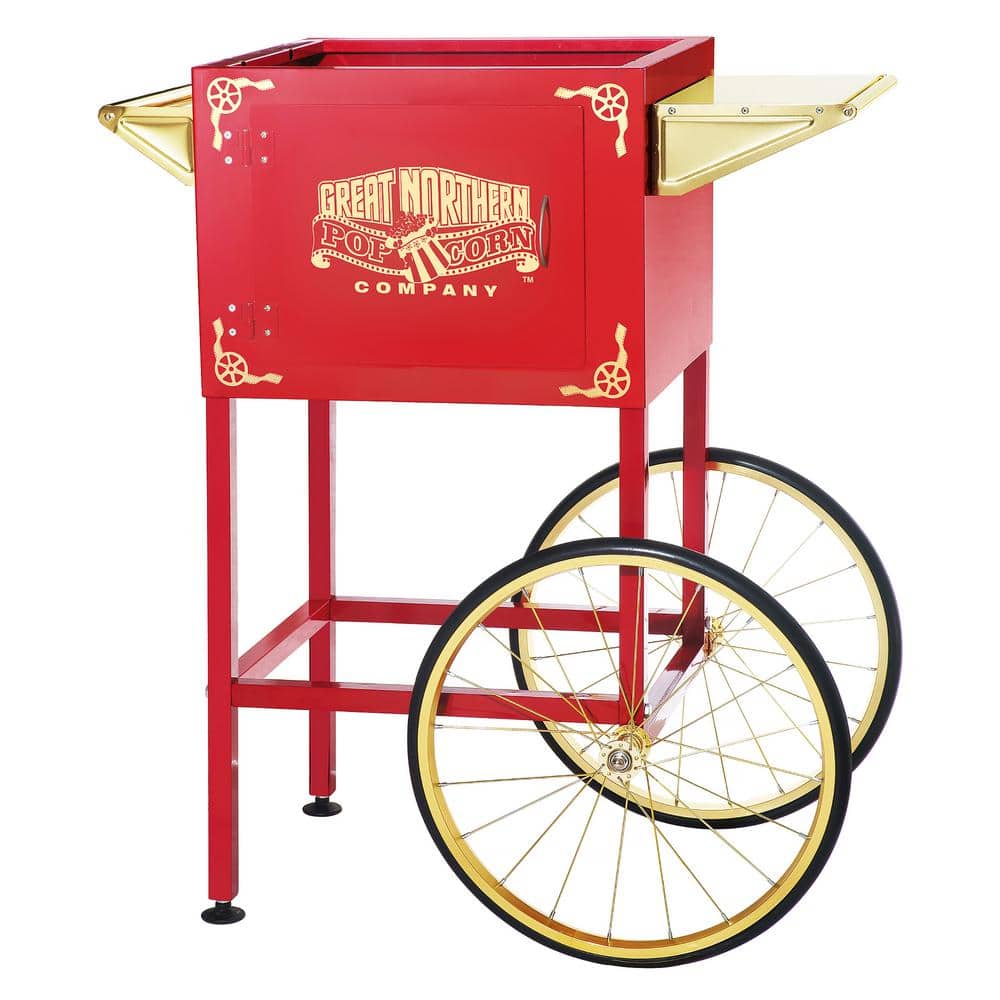 Nostalgia 8 oz. Popcorn Machine Cart with Candy Dispenser, Red NKPCRTCD8RD  - The Home Depot