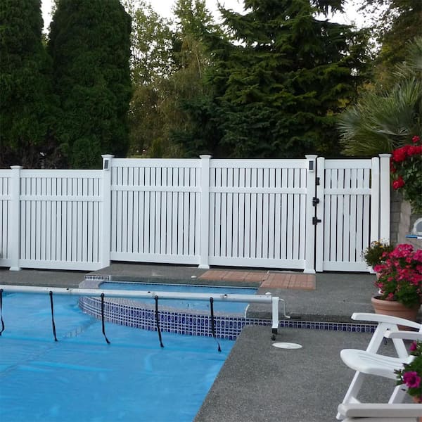 5 in. x 5 in. x 8.75 ft. White Vinyl Fence Gate Blank Post