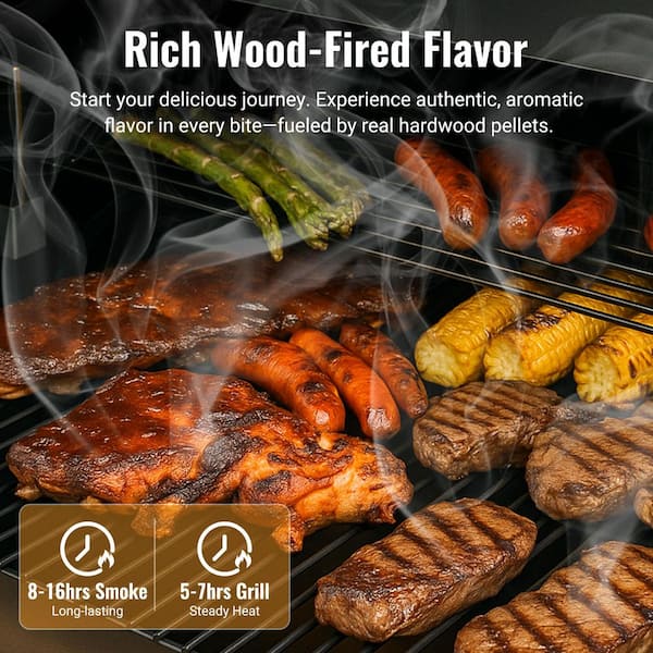 Z GRILLS 567 sq. in. Wood Pellet Grill in Black with Auto