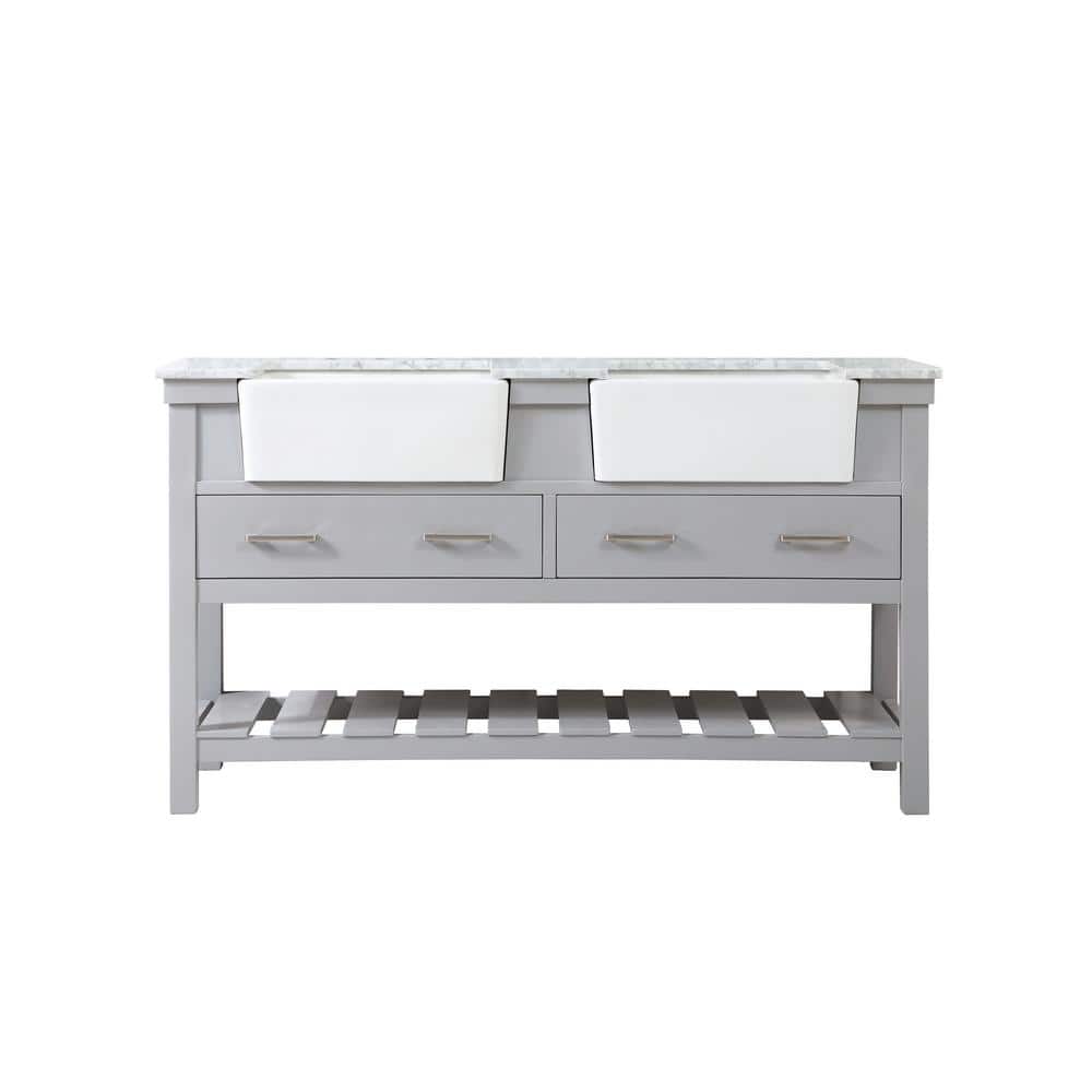 Timeless Home 60 in. W x 22 in. D x 34.13 in. H Double Bathroom Vanity Side