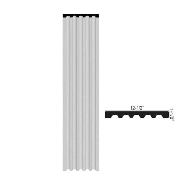 American Pro Decor 1-1/8 in. x 12-1/2 in. x 78-3/4 in. Fluted Polyurethane Pilaster Moulding Pro Pack (2-PCS x 78.75 in.)