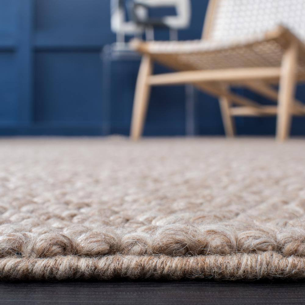 Natura Brown Hand Woven Wool Area Rug, 5' x 8'