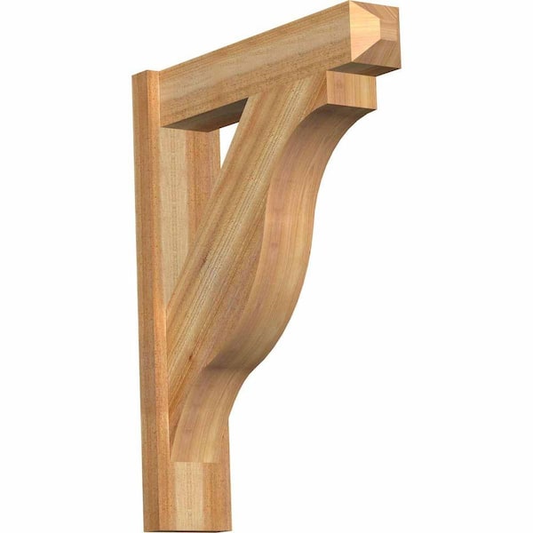 Ekena Millwork 6 in. x 32 in. x 28 in. Western Red Cedar Fuston Craftsman Rough Sawn Outlooker