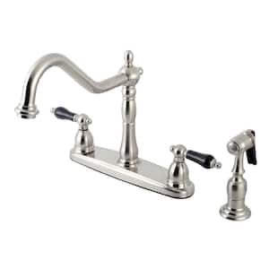 Duchess 2-Handle Standard Kitchen Faucet with Side Sprayer in Brushed Nickel
