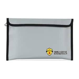 11 in. x 6.7 in. Fire and Water Resistant Bag White Fireproof Document Bag