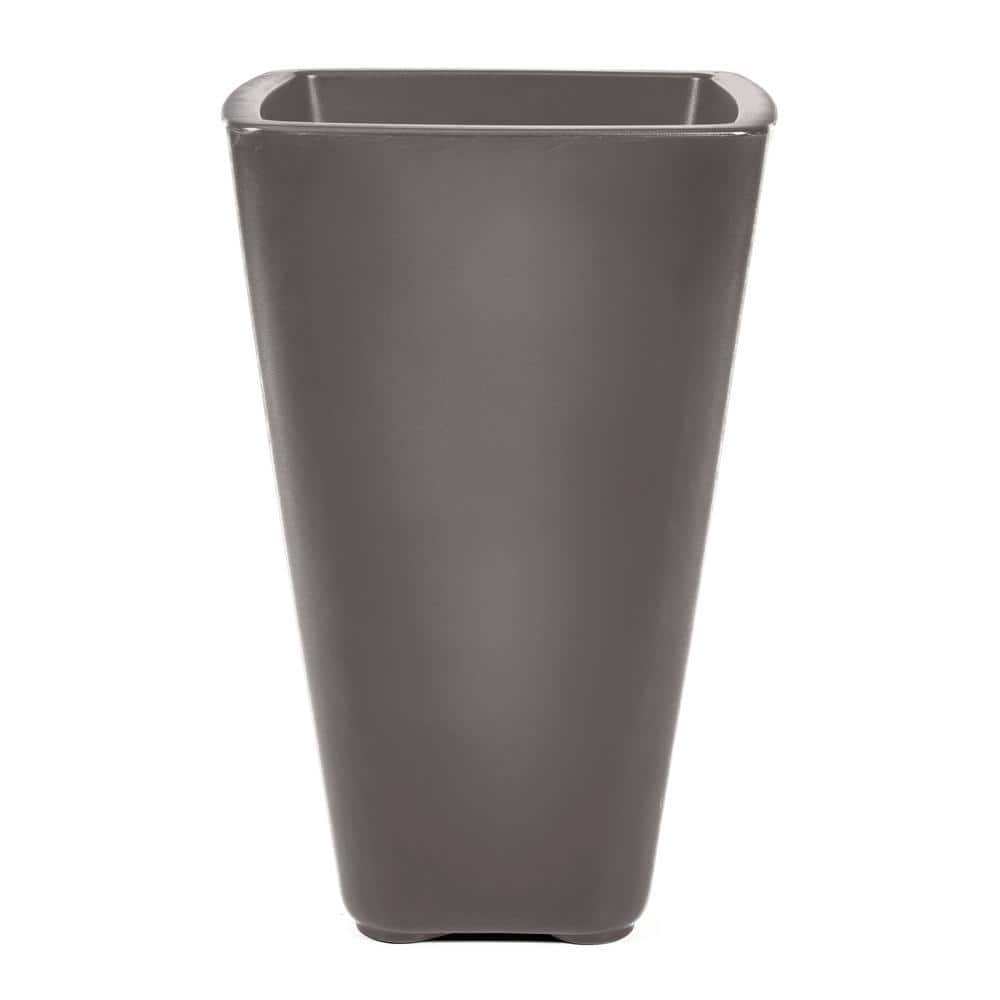 Bridgeview Dark Cedar Square Tapered Self-Watering Planter, 32 Gallon