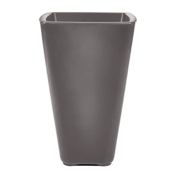 Step2 Bridgeview Tall 26 in. H x 16.75 in. W x 16.75 in. D Dark Cedar Resin Square Indoor/Outdoor Planter