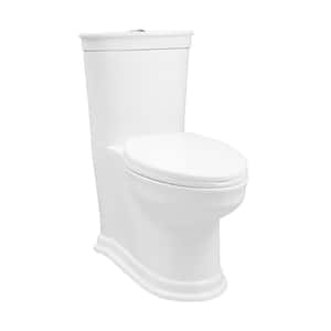 Santorini 1-piece 1.1/1.6 GPF Dual Flush Elongated Toilet in Glossy White Seat Included