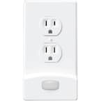 White 1-Gang Motion Activated Duplex Plastic Wall Plate with Built-In Nightlight