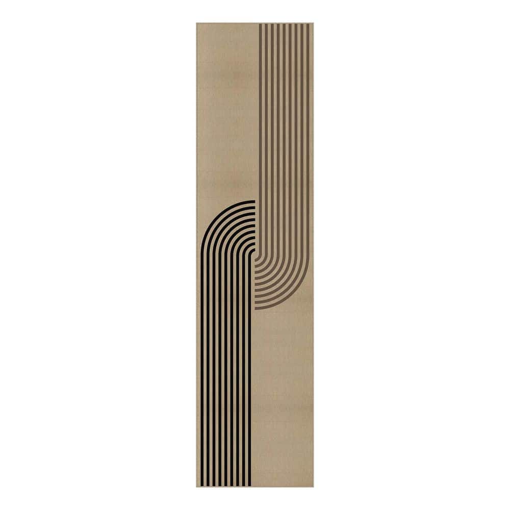 Keloni Linen-look Brown/Black 2 ft. x 8 ft. Geometric Area Rug price history on PriceWatchPro
