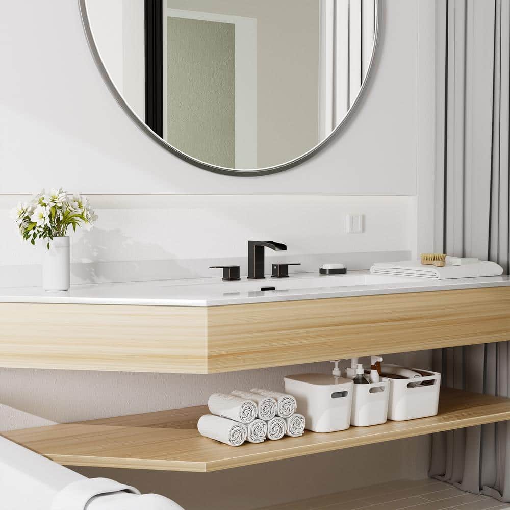 Oil Rubbed Bronze Widespread 2-Handle Bathroom Faucet
