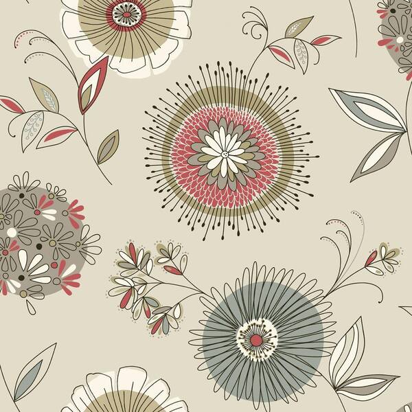 Beacon House Maisie Grey Floral Burst Grey Wallpaper Sample
