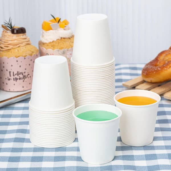 3 oz. Disposable Paper Kitchen Cups with Disposable Paper Cups, Mouthwash Cups, Paper Coffee Cups for Kitchen (100-Pack)