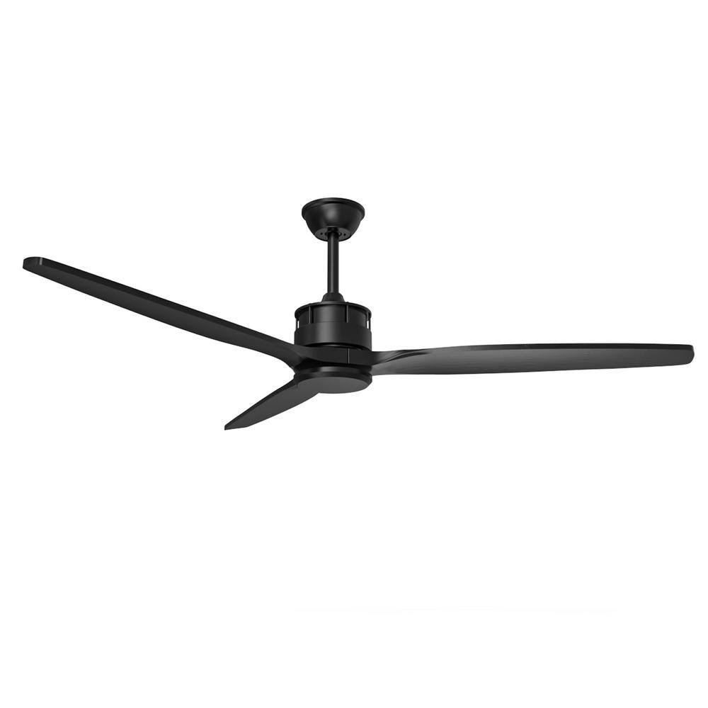 FUFU&GAGA Indoor/Outdoor Use 60 in. Black 3 Wooden Blade Propeller