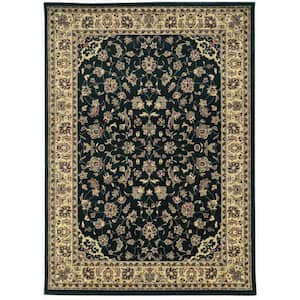 Castello Black 5 ft. x 7 ft. Traditional Oriental Floral Area Rug