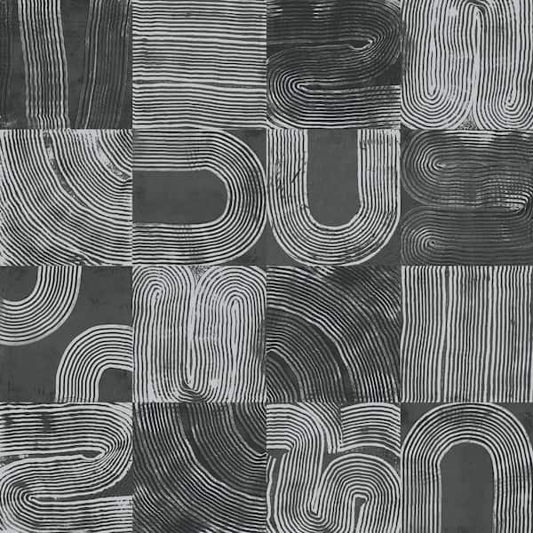 NuWallpaper Black Vaughn Geometric Peel and Stick Wallpaper