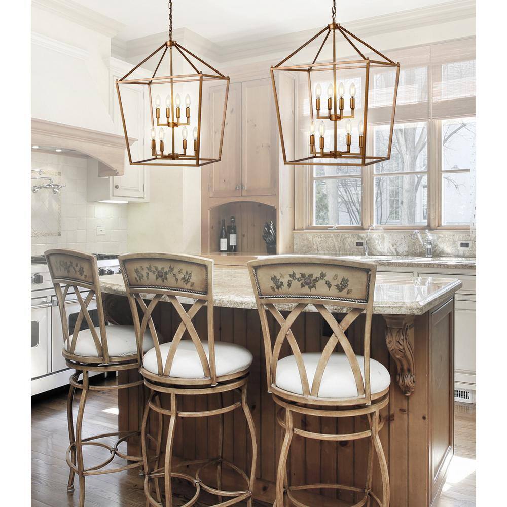 Pagoda 20" Antique Gold Farmhouse LED Lantern Pendant