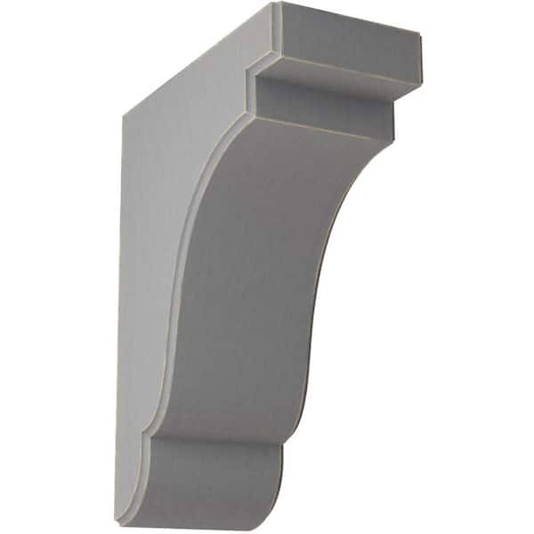 Ekena Millwork 3-1/2 in. x 9-1/2 in. x 7-1/4 in. Pebble Grey Bedford Wood Vintage Decor Bracket