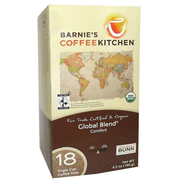 Barnie's Global Blend Fair Trade Coffee Pods, 18-count-DISCONTINUED