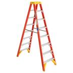 8 ft. Fiberglass Twin Step Ladder with 300 lb. Load Capacity Type IA Duty Rating