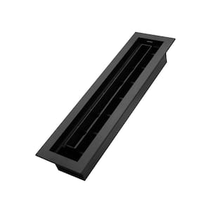 2 in. x 12 in. Customizable Plastic Floor Register in Textured Black