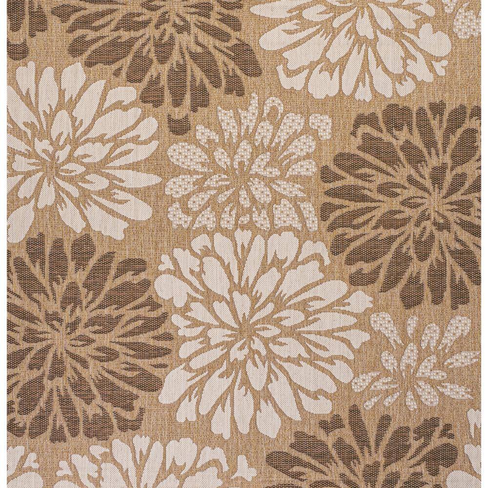 Modern Floral Geometric Gray 5' Square Synthetic Area Rug