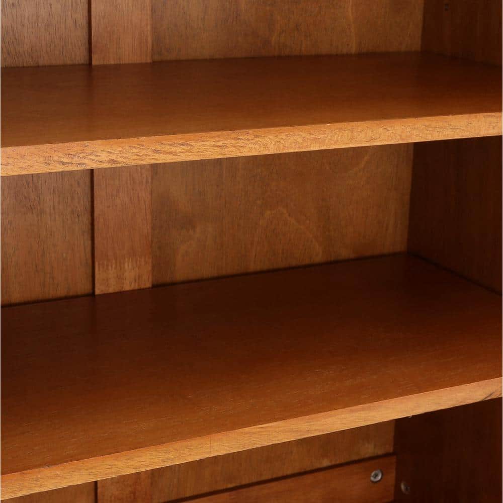 Vintage Distressed Oak Pantry Cabinet with Adjustable Shelves 72" High