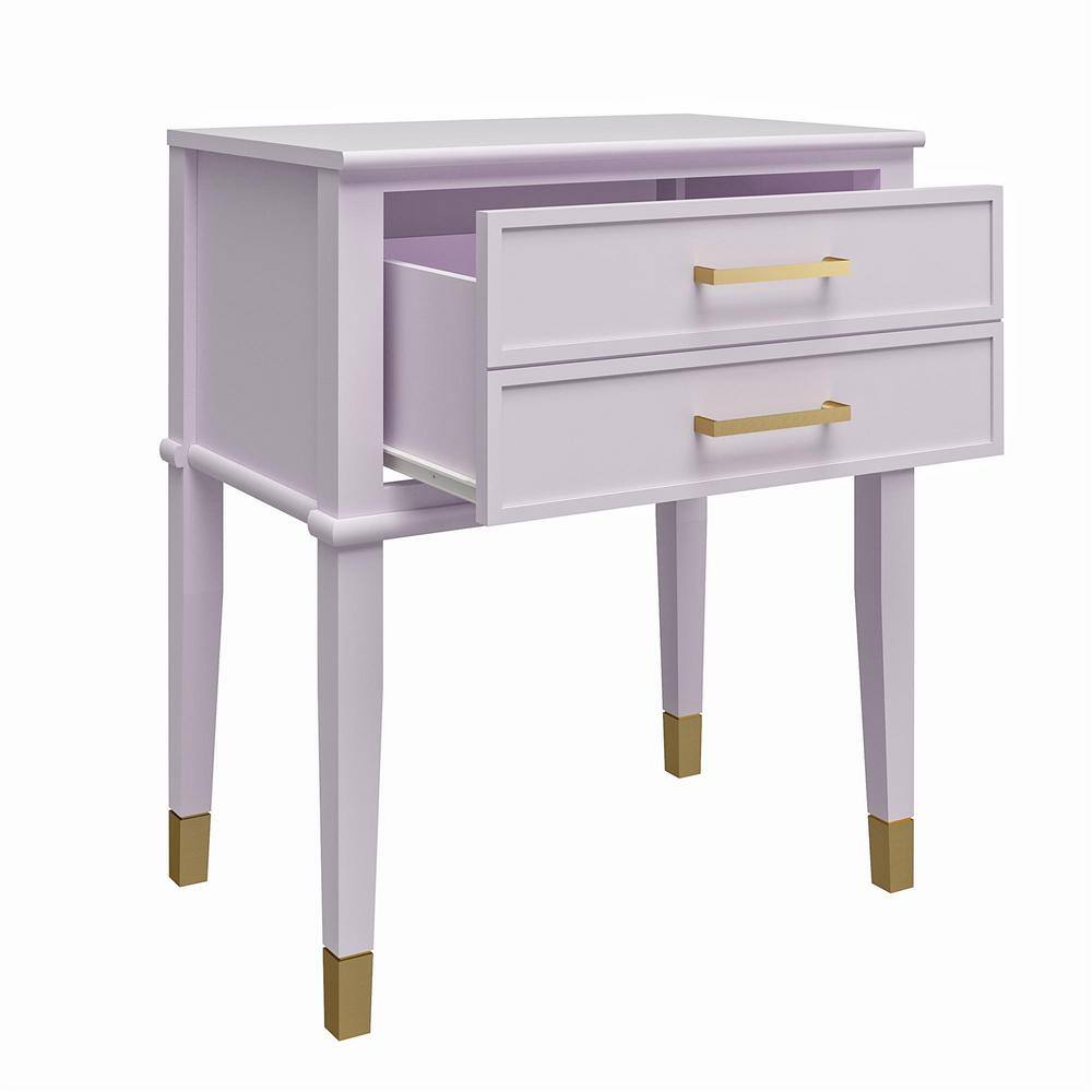 Westerleigh Cosmolicious Lavender and Gold Storage End Table