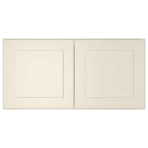 33-in. W x 24-in. D x 18-in. H in Shaker Antique White Plywood Ready to Assemble Wall Bridge Kitchen Cabinet 2 Doors