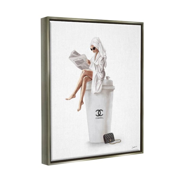 Stupell Industries Fashion Glam Toilet Paper Designer Detailing Wall Art,  16 x 20, Off-White