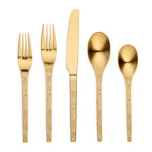 Eve 20 Piece Matte Gold 18/0 Stainless Steel Flatware Set, Service for 4