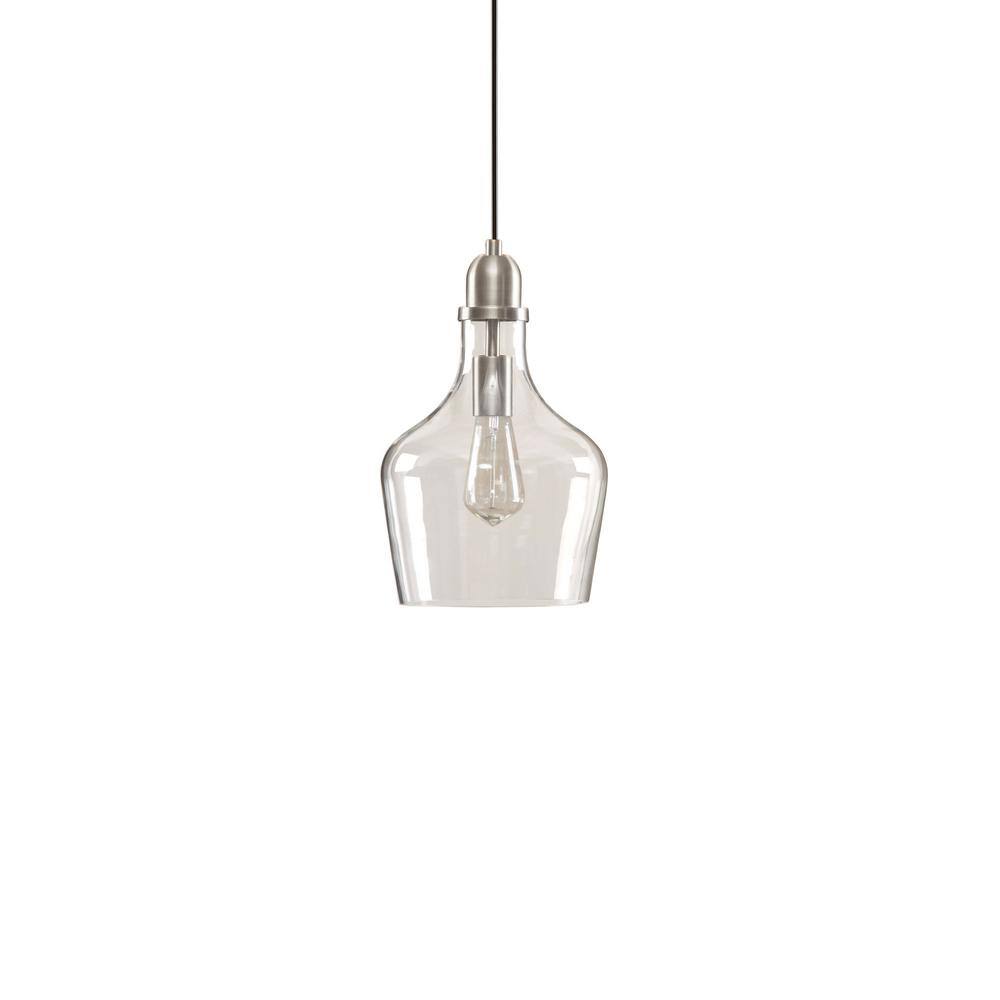 HAMPTON HILL Auburn 1 Silver/Clear Pendant Light MP151-0199 - The Home ...