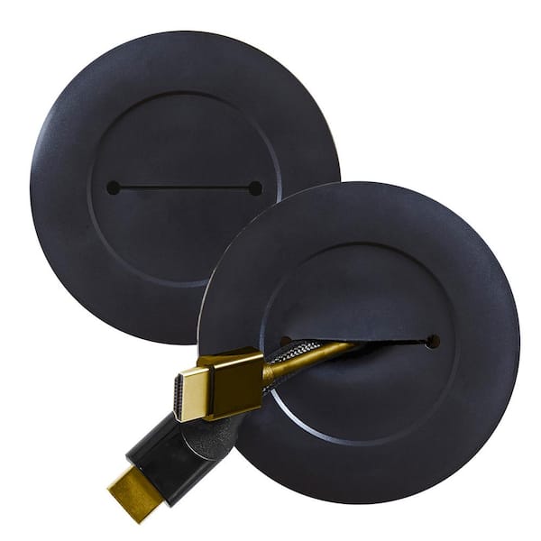 Wiremold Wiremold In Wall Low Voltage TV Grommet Kit with Mounting Brackets and Hole Saw, Black