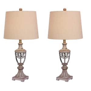 Martin Richard 27.5 in. Antique Grey Table Lamp (2-Pack)