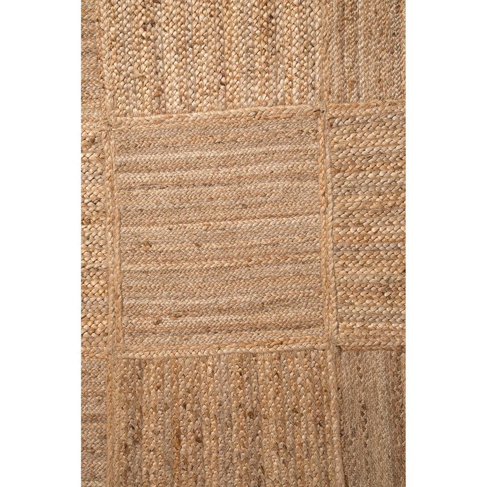 Patchwork Hand-Woven Tan 2 ft. x 3 ft. Geometric Area Rug