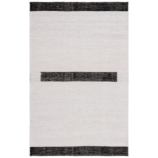 Natura 8 ft. x 10 ft. Ivory/Black Geometric Border Area Rug